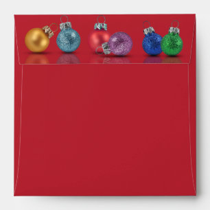 Colorful Christmas Glitter Ornaments Envelope