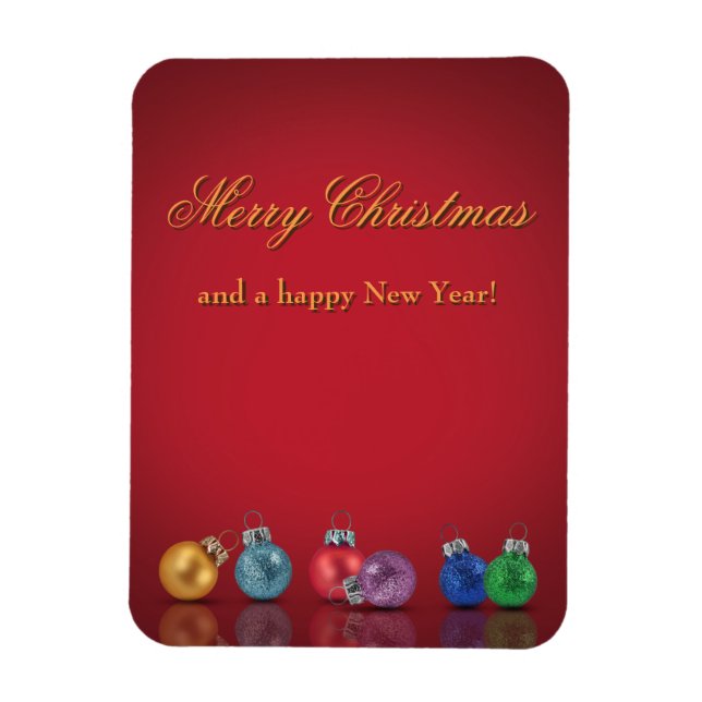 Colorful Christmas Glitter Ornaments Magnet (Vertical)