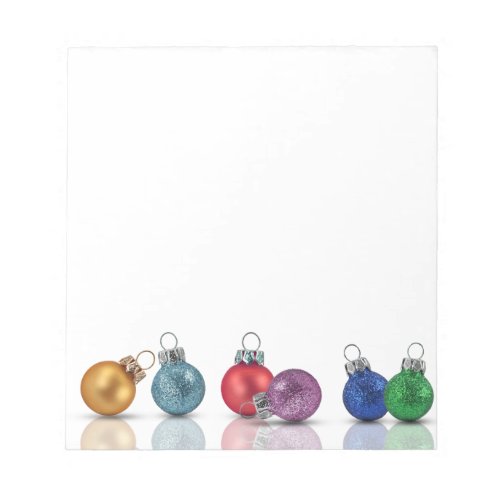 Colorful Christmas Glitter Ornaments Notepad