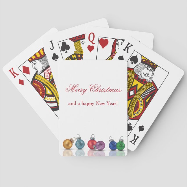 Colorful Christmas Glitter Ornaments Poker Cards (Back)