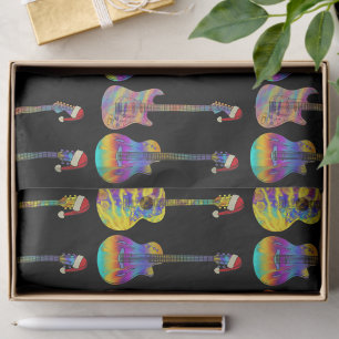 Colorful Christmas Guitar Pattern Tissue Paper