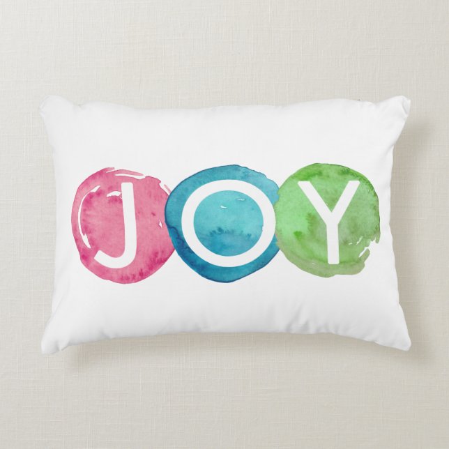 Colorful Christmas Holiday Accent Pillow (Front)