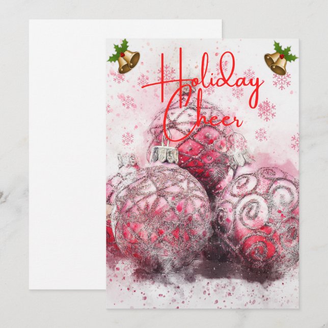 Colorful Christmas Holiday Cheer   Card (Front/Back)