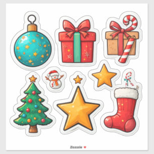 🎄 Colorful Christmas Holiday Elements Set ✨ Sticker