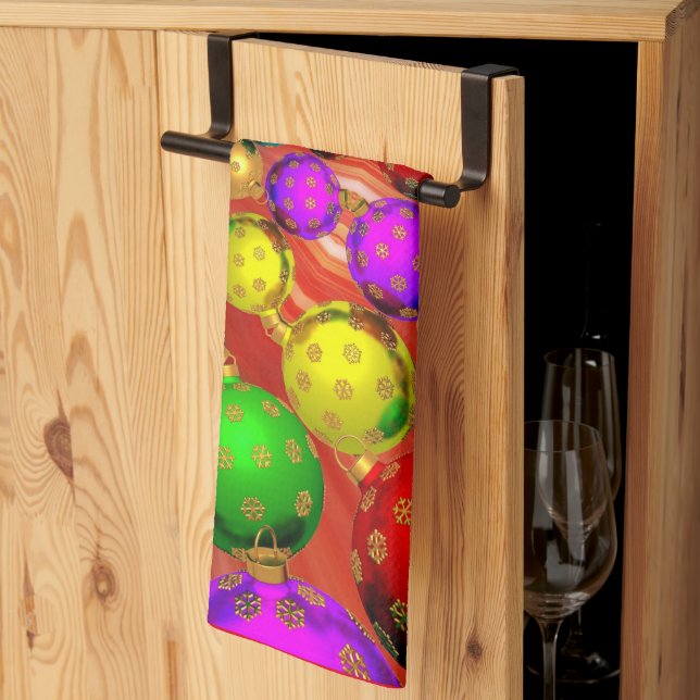 Colorful Christmas Jamboree Kitchen Towel (Thirds Fold)