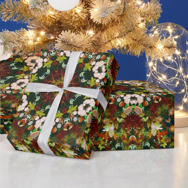 Colorful Christmas Kaleidoscope Wrapping Paper (Holidays)