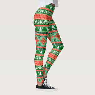 Colorful Christmas Knit Leggings
