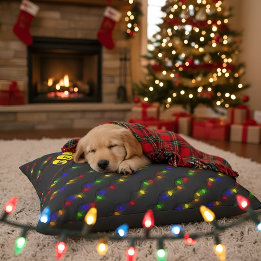 Colorful Christmas Light String Pet Bed