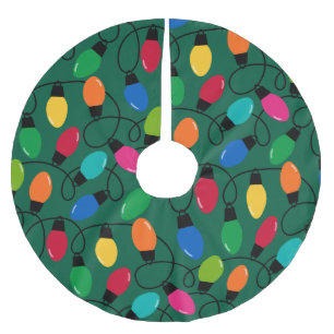 Colorful Christmas Lights Brushed Polyester Tree Skirt