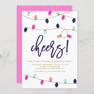 Colorful Christmas Lights Christmas Party Invitation