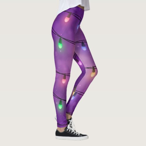 Colorful Christmas Lights Leggings