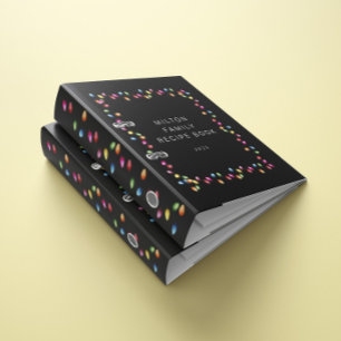 Colorful Christmas Lights Multiple Photos Recipe 3 Ring Binder