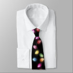 Colorful Christmas Lights Neck Tie<br><div class="desc">Our ''Colorful Christmas Lights Holiday'' collection brings together festive elements such as christmas lights with chic and elegant fonts on a simple dark background.</div>