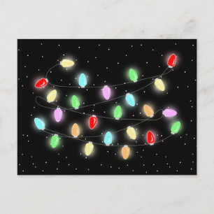 Colorful Christmas Lights Postcard