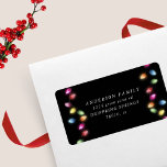 Colorful Christmas Lights Return Address Label<br><div class="desc">Our ''Colorful Christmas Lights Holiday'' collection brings together festive elements such as christmas lights with chic and elegant fonts on a simple dark background.</div>
