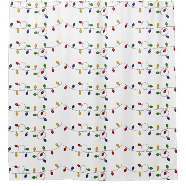 Colorful Christmas Lights Shower Curtain (Front)