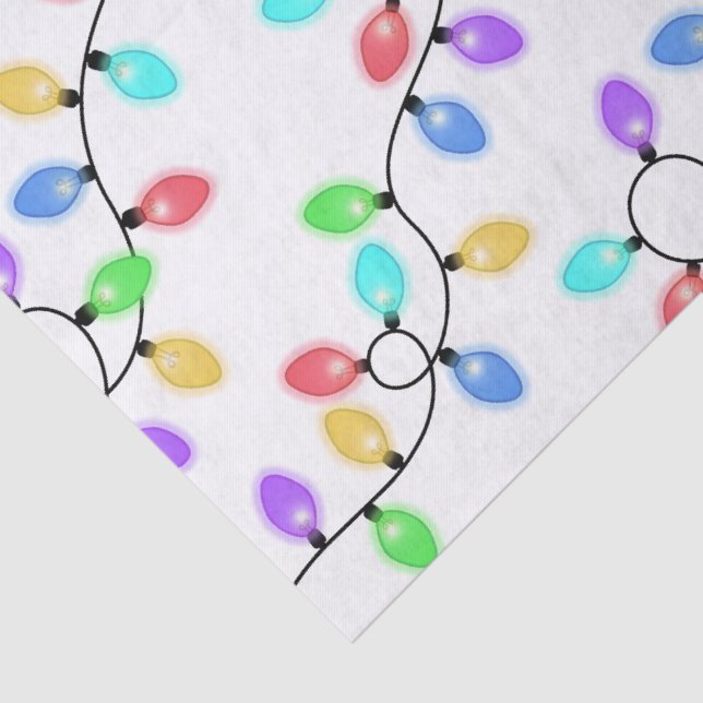 Colorful Christmas Lights  Tissue Paper (Detail)