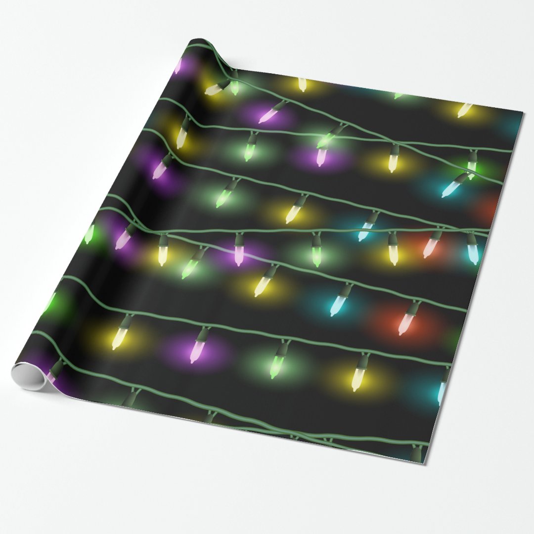 Christmas Lights Wrapping Paper 