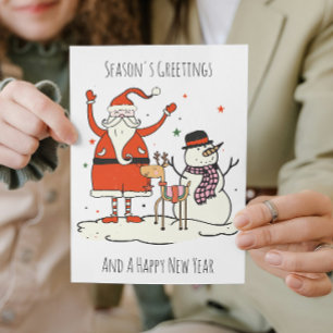 Colorful Christmas Non Photo Happy New Year Holiday Card