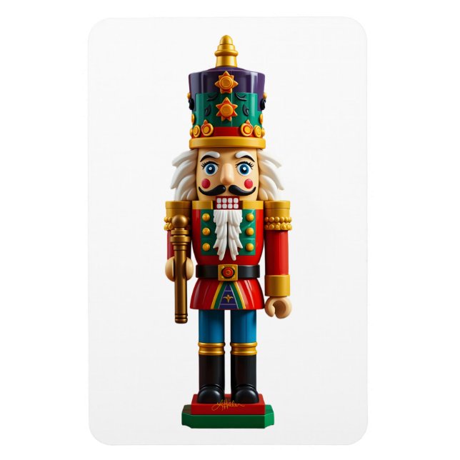 Colorful Christmas Nutcracker Toy Magnet (Vertical)