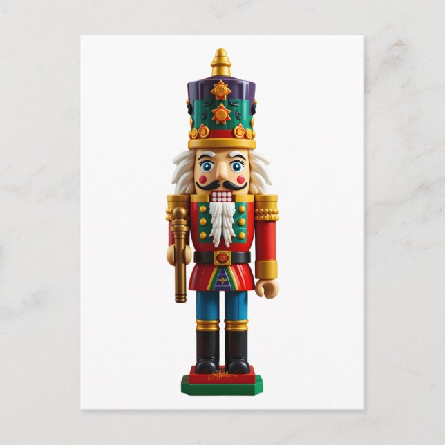 Colorful Christmas Nutcracker Toy Postcard (Front)