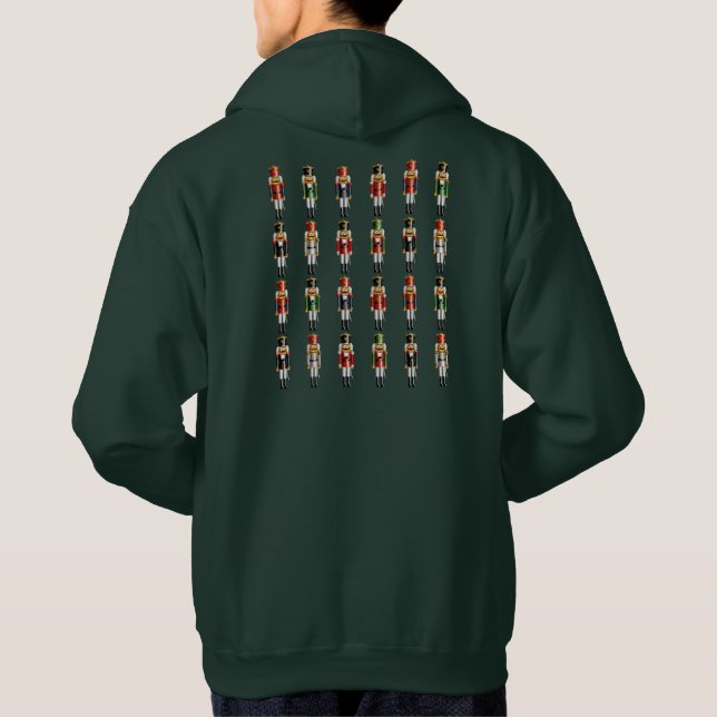 Colorful Christmas Nutcracker Toy Soldiers Hoodie (Back)
