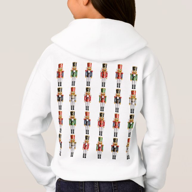 Colorful Christmas Nutcracker Toy Soldiers Hoodie (Back)
