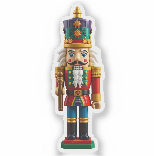Colorful Christmas Nutcracker Toy Sticker (Front)
