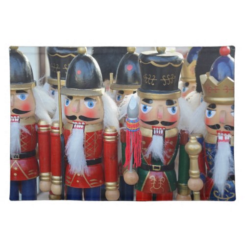 Colorful christmas nutcrackers cloth placemat