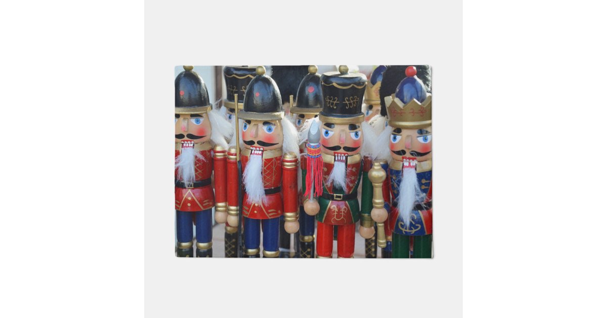 Colorful christmas nutcrackers doormat Zazzle