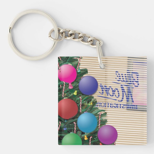 Colorful Christmas Office Art Keychain (Front)