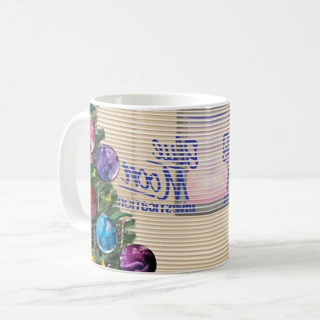 Colorful Christmas Office Mug - Double Sided (Front Left)