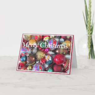 Colorful Christmas Ornament Collection Holiday Card