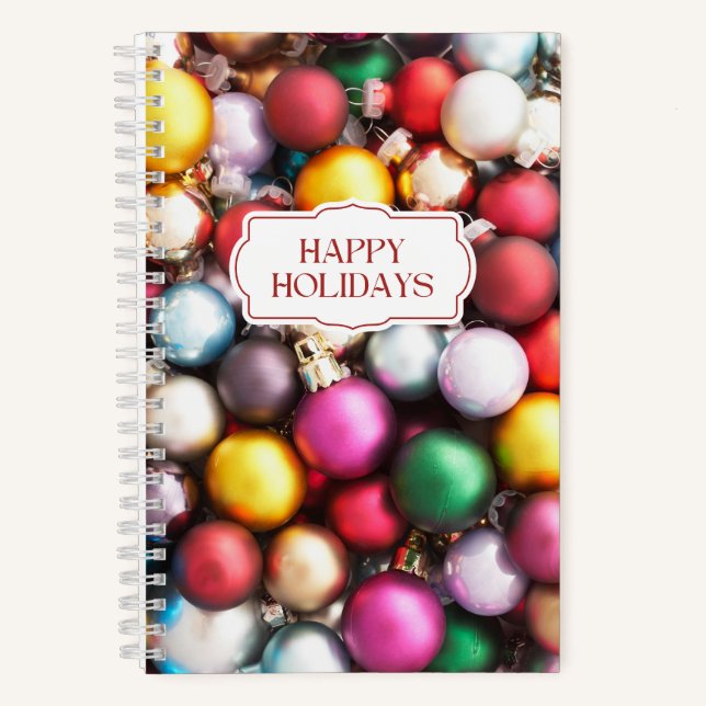 Colorful Christmas Ornament Notebook (Front)