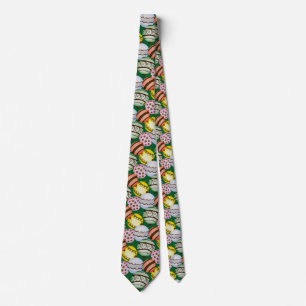 Colorful Christmas Ornament Patterned Neck Tie