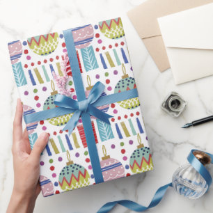 Colorful Christmas Ornament Wrapping Paper