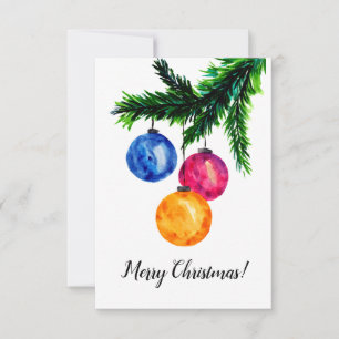 Colorful Christmas Ornaments Christmas Card