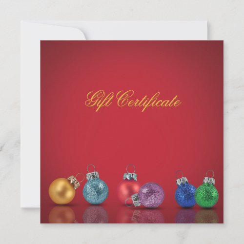 Colorful Christmas Ornaments _ Gift Certificate