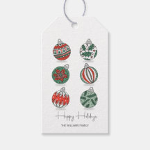 Colorful Christmas Ornaments Holiday