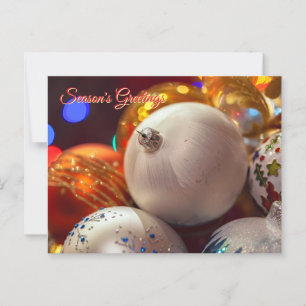 Colorful Christmas Ornaments Season's Greetings  Postcard