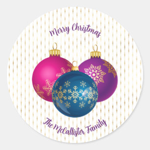 Colorful Christmas Ornaments Sticker