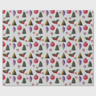 Colorful Christmas Ornaments Wrapping Paper