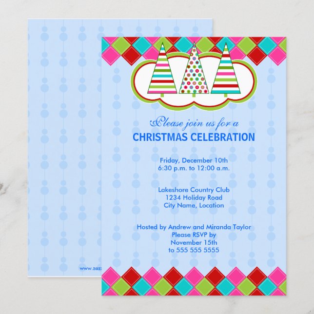 Colorful Christmas Party Invitation (Front/Back)