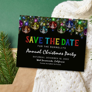 Colorful Christmas Party Save the Date Announcement Postcard