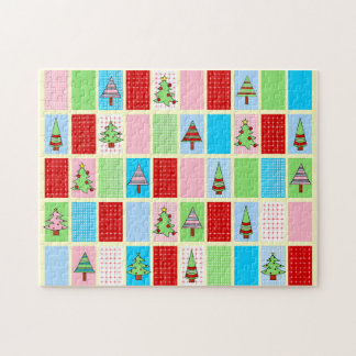 Colorful Christmas Pattern Jigsaw Puzzle