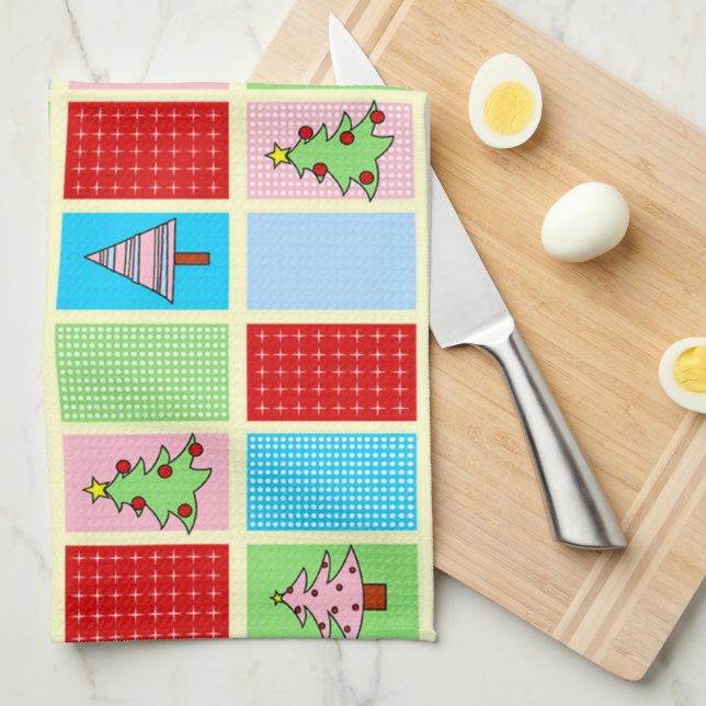 Colorful Christmas Pattern Kitchen Towel (Quarter Fold)
