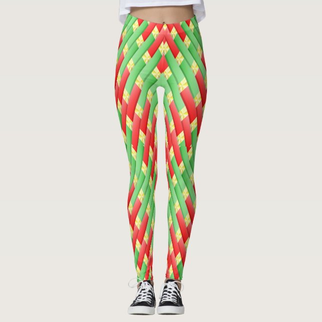 Colorful Christmas Pattern Leggings (Front)