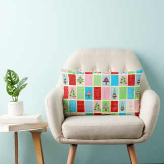 Colorful Christmas Pattern Lumbar Pillow