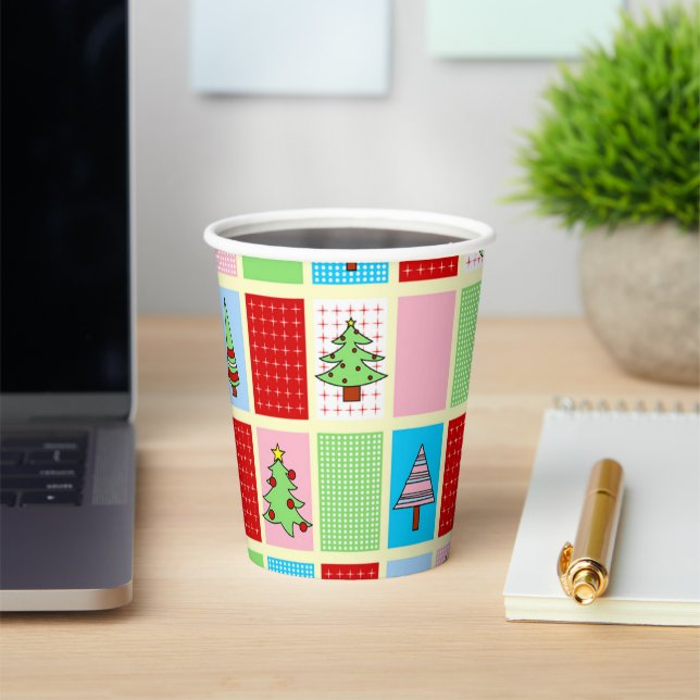 Colorful Christmas Pattern Paper Cups (Insitu)