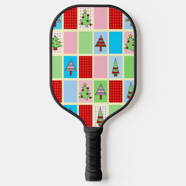 Colorful Christmas Pattern Pickleball Paddle (Front)
